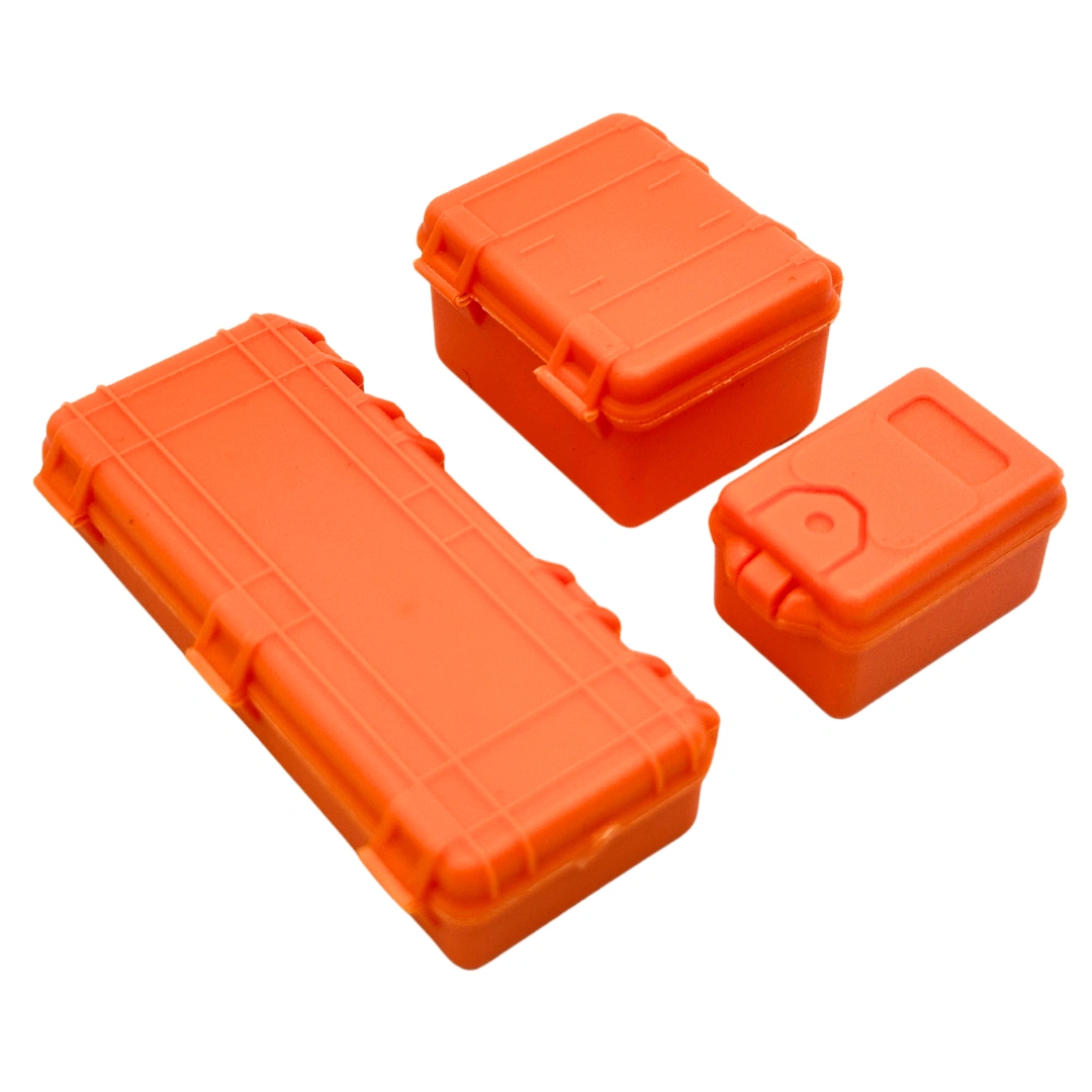 Orange RC Crawler Tool Boxes (1/24, 1/18 Scale) – 3-Piece Set!